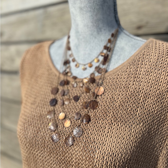 Boho Layered Shell Disc Necklace - Picture 2 of 7